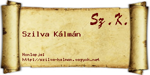 Szilva Kálmán névjegykártya